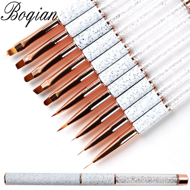 BQAN Marbled Rose Gold küünehari geelpintsel maniküüriks Akrüül UV-geeli pikenduspliiats küünelaki maalimiseks joonistuspintsel