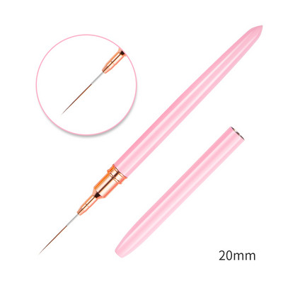 7/9/11/15/20mm Set de perii pentru căptușeală pentru unghii, linii de desen DIY, pix pentru pictură cu flori, roz