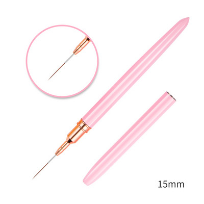 7/9/11/15/20mm Set de perii pentru căptușeală pentru unghii, linii de desen DIY, pix pentru pictură cu flori, roz