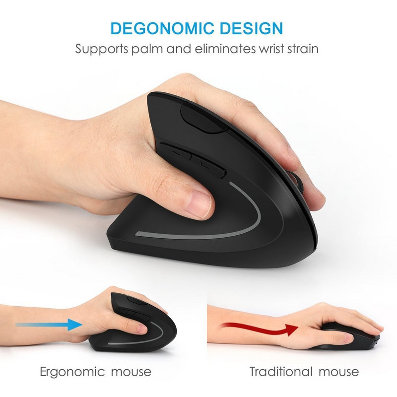 CHYI Ergonomski okomiti miš 2.4G bežični desna lijeva ruka Računalni miševi za igranje 6D USB optički miš Gamer Mause za prijenosno računalo