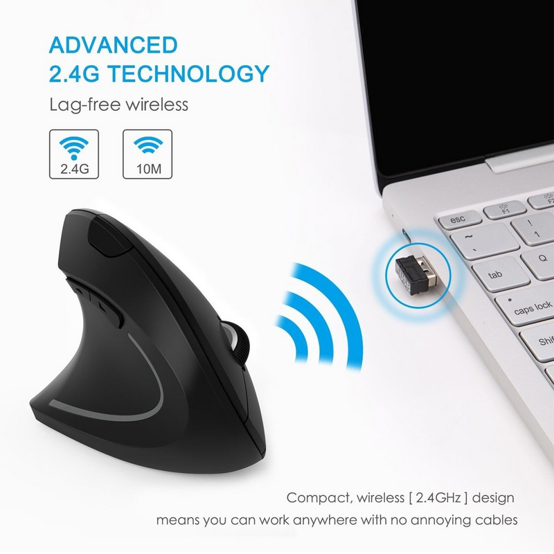 CHYI Ergonomski okomiti miš 2.4G bežični desna lijeva ruka Računalni miševi za igranje 6D USB optički miš Gamer Mause za prijenosno računalo