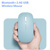 Macaron újratölthető vezeték nélküli Bluetooth egér 2.4G USB egér Androidhoz Windows Tablet Laptop Notebook PC IPAD mobilhoz