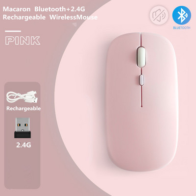 Mouse Bluetooth fără fir reîncărcabil Macaron Mouse USB 2,4G pentru Android Windows Tablet Laptop Notebook PC pentru mobil IPAD