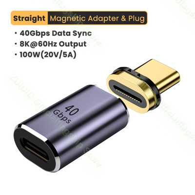 USB4.0 Thunderbolt3 40Gbps magnetski adapter USB C na tip C 100W brzo punjenje magnetski pretvarački kabel 8K@60Hz USB tip C adapter