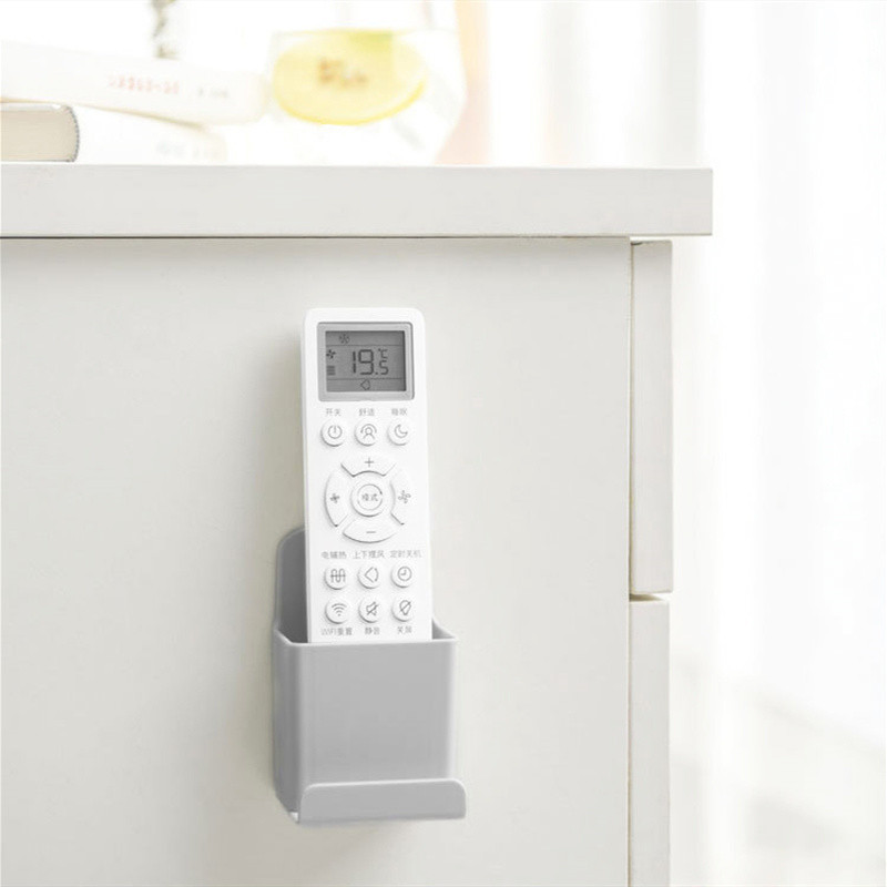 Самозалепващ се стенен държач за зареждане на телефон Стойка Дистанционно управление Климатик Кутия за съхранение Домашен офис Съхранение и организация