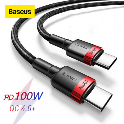 Baseus C-tüüpi USB-C-tüüpi USB-kaabli 5A 60W/100W PD kiirlaadimise 4.0-tüüpi c-kaabel Samsung Xiaomi Redmi Note 10 Pro Macbookile