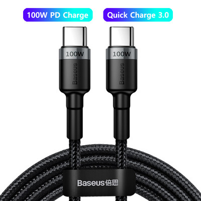 Baseus C-tüüpi USB-C-tüüpi USB-kaabli 5A 60W/100W PD kiirlaadimise 4.0-tüüpi c-kaabel Samsung Xiaomi Redmi Note 10 Pro Macbookile