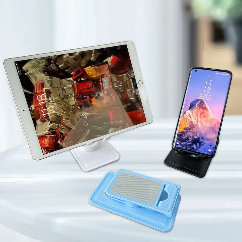 Összecsukható telefontartó asztal Mobiltelefon állvány Hordozható forgatható asztali mobiltelefon tartó Támogatás iPad iPhone Samsung Xiaomi készülékhez