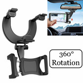 Suport pentru telefon pentru oglindă retrovizoare auto la 360° Suport universal pentru telefon pentru vehicule Suport GPS rotativ Suport reglabil pentru telefon Suport pentru celule