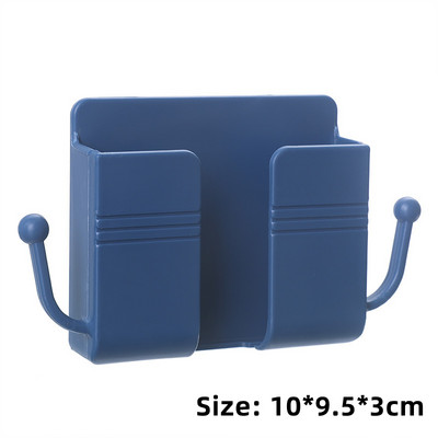 Cutie organizatoare montată pe perete Home Office Punch gratuit TV Telecomandă Depozitare Mușcă pentru telefon Suport de perete Cârlige multifuncționale de încărcare