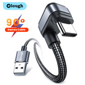 Elough 2m USB Type-C 90-stupňový rýchlonabíjací kábel USB-C dátový kábel Type-C nabíjačka USB-C pre Samsung S8 S9 Note 9 8 Xiaomi Mi 8 Mi