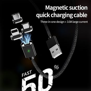 OLAF 2M магнитен микро USB кабел за iPhone Samsung кабел за бързо зареждане на кабел за данни Магнитно зарядно устройство USB тип C 3A кабел за мобилен телефон