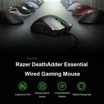 Razer DeathAdder Essential Wired Gaming Mouse 6400DPI Ергономичен професионален оптичен сензор Razer мишки за компютър лаптоп