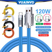 Καλώδιο USB 120W 6A Super Fast Charge Type-C To iOS Lighting Υγρό καλώδιο σιλικόνης για iPhone 13 Xiaomi Huawei Samsung Data Line