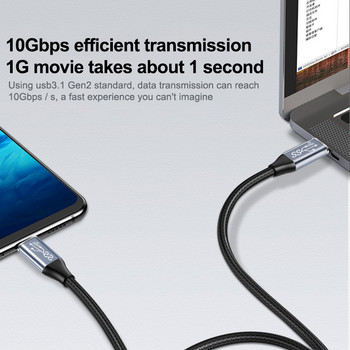 USB 3.2 Gen2 10Gbps Thunderbolt Elbow Cable USB C 4K Vidio Type C 5A 100W Type-C Quick Cord For Macbook Pro USB3.1 Gen2 кабел
