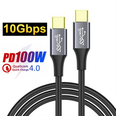 USB 3.2 Gen2 10Gbps Thunderbolt Elbow kabel USB C 4K Vidio Type C 5A 100W Type-C Quick Cord za Macbook Pro USB3.1 Gen2 kabel