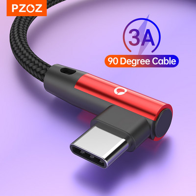 PZOZ 90 μοιρών Καλώδιο usb Τύπος c Micro usb Τύπος C Γρήγορη φόρτιση Microusb Type-C Φορτιστής για δεδομένα xiaomi redmi note 9s 8 pro usb-c