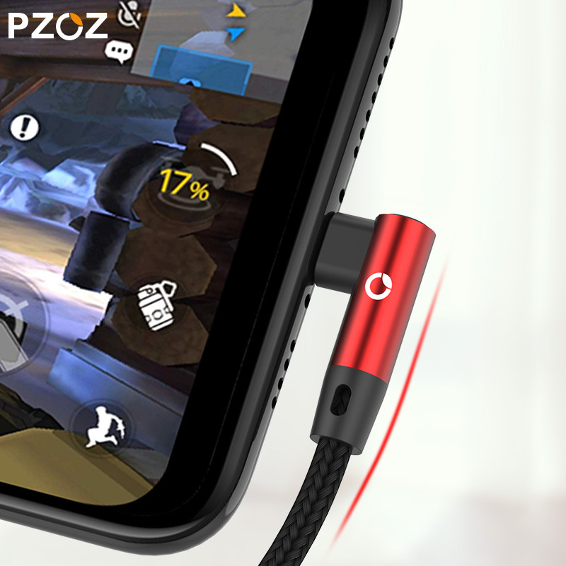 PZOZ 90 μοιρών Καλώδιο usb Τύπος c Micro usb Τύπος C Γρήγορη φόρτιση Microusb Type-C Φορτιστής για δεδομένα xiaomi redmi note 9s 8 pro usb-c