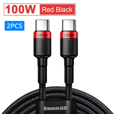 Καλώδιο Baseus 100W USB C σε USB Type C για MacBook Pro Quick Charge 4.0 Fast Charge για Samsung Xiaomi mi 10 Charge Cable