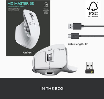 Безжична мишка Logitech MX Master 3S 8000 DPI Колело за превъртане с автоматично изместване Безжична Bluetooth мишка Офис мишки