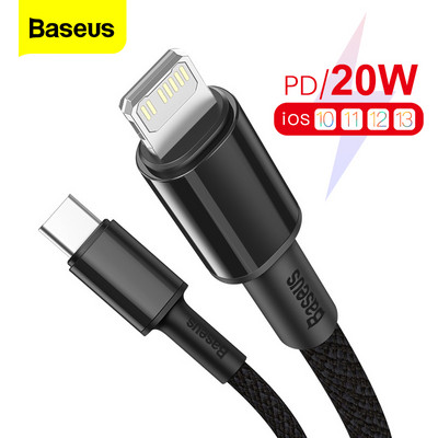 Kábel Baseus PD 20W USB Type-C pre iPhone 13 12 Pro Max 11 X s rýchlym nabíjaním pre iPad Air 2020, USB C, nabíjačka telefónu, dátový kábel