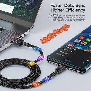 Toocki 100W USB C кабел Супер бързо зареждане 1M 2M 3M Type C Кабел за зарядно устройство за Huawei Honor Samsung Xiaomi USBC Data Charging Cabo