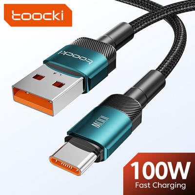 Toocki 100W Καλώδιο USB C Super Fast Charge 1M 2M 3M Καλώδιο φόρτισης τύπου C Για Huawei Honor Samsung Xiaomi USBC Data Charging Cabo