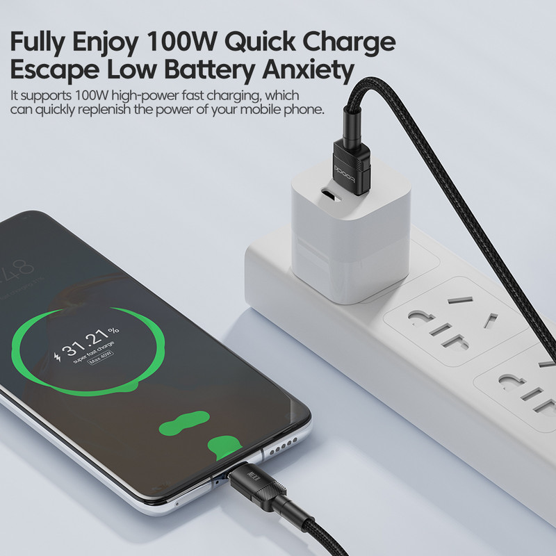 Toocki 100W Καλώδιο USB C Super Fast Charge 1M 2M 3M Καλώδιο φόρτισης τύπου C Για Huawei Honor Samsung Xiaomi USBC Data Charging Cabo