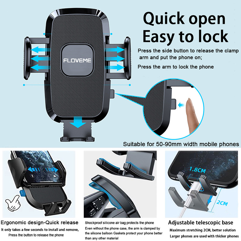 Floveme Car Sucker Βάση τηλεφώνου για iphone 13 12 Ταμπλό Παρμπρίζ Θήκες κινητών τηλεφώνων σε Βάση GPS αυτοκινήτου Universal Stand Νέα