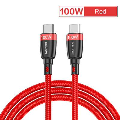 USLION 5A 100W USB tip C la USB C cablu PD cablu de date de încărcare rapidă pentru Samsung Xiaomi Macbook iPad QC4.0 Cablu de încărcare rapidă