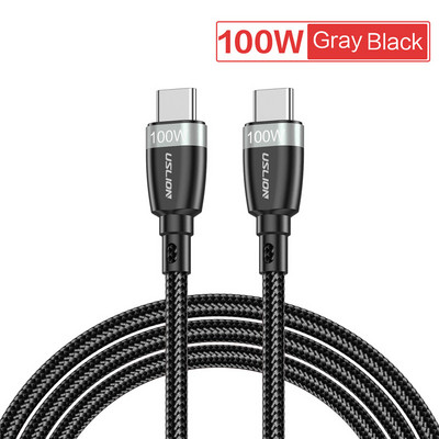 USLION 5A 100W USB tip C la USB C cablu PD cablu de date de încărcare rapidă pentru Samsung Xiaomi Macbook iPad QC4.0 Cablu de încărcare rapidă