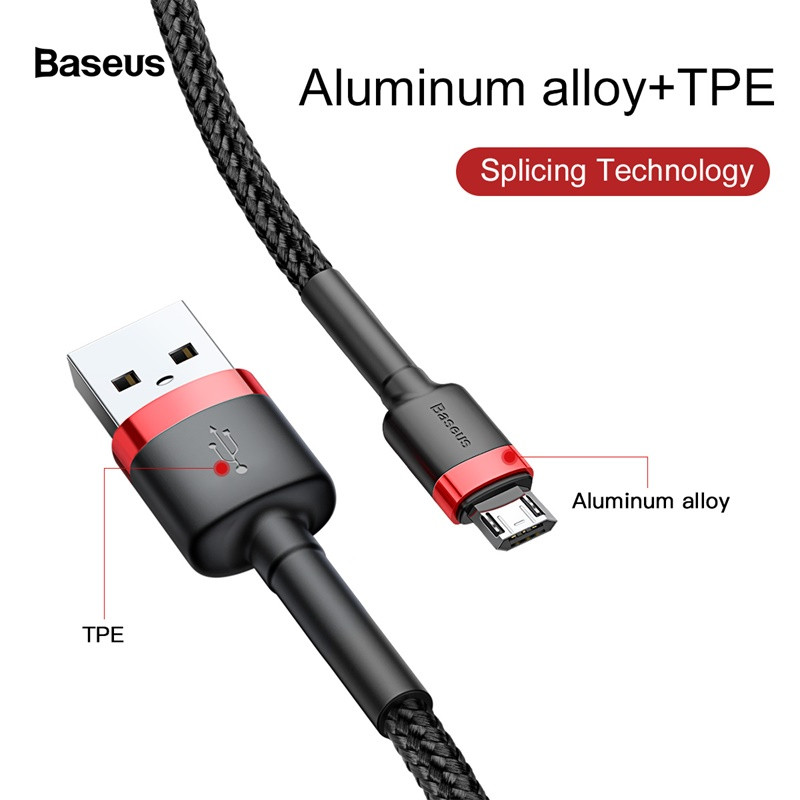 Baseus Micro USB kábel pre rýchle nabíjanie pre Xiaomi Redmi obojstranný 0,5M 1M 2M 3M Micro USB nabíjací dátový kábel pre telefóny Samsung
