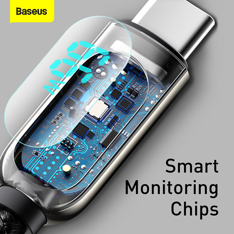 Baseus 66W USB kábel 6A gyorstöltő töltő vezeték Huawei P40 LED Data USB C telefonkábel Xiaomi Mi 10 Samsung S2 készülékhez