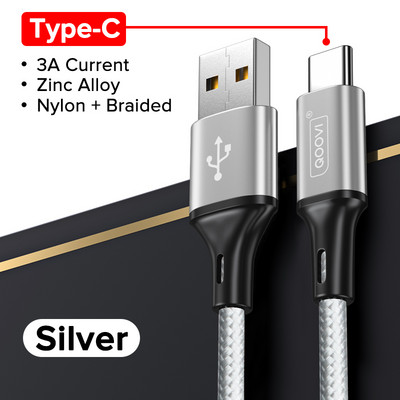 Cablu USB tip C QOOVI 3A Cablu de încărcare rapidă pentru Xiaomi Mi11 Samsung S21 A71 Huawei Cablu de încărcare rapidă pentru iPhone 13 12 Pro