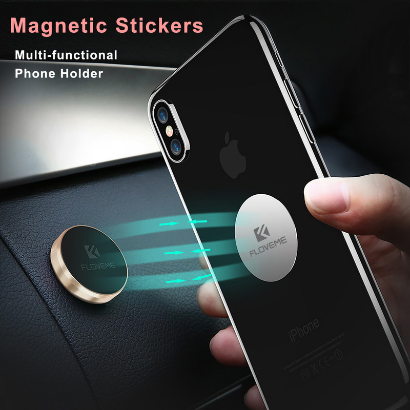 FLOVEME magnetinis automobilinis telefono laikiklis Universalus magnetinis lipduko stovas, montuojamas automobilinis laikiklis iPhone X Samsung mobiliųjų telefonų laikikliams