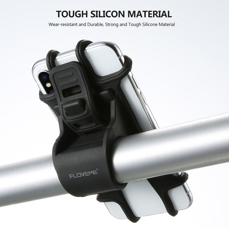 FLOVEME Suport telefon pentru bicicletă pentru iPhone Samsung Suport universal pentru telefon mobil mobil Suport cu clemă pentru ghidon de bicicletă Suport de montare GPS