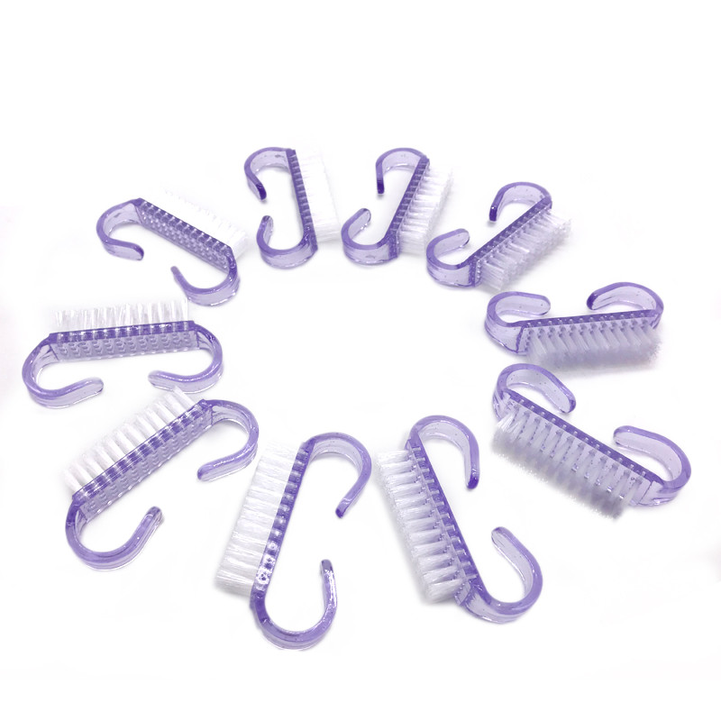 10 kom./lot Akrilna četka za nokte 4 boje Nail Art Manikura Pedikura Meko uklanjanje prašine Plastične četke za čišćenje noktiju Set alata za turpije