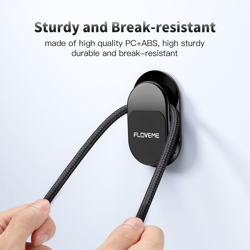 FLOVEME Mini Μαγνητική θήκη τηλεφώνου Σετ 3 τεμ. Κλιπ αυτοκινήτου USB Organizer καλώδιο αποθήκευσης Γάντζος αυτοκινήτου Θήκη αυτοκόλλητου αυτοκινήτου Αξεσουάρ τηλεφώνου