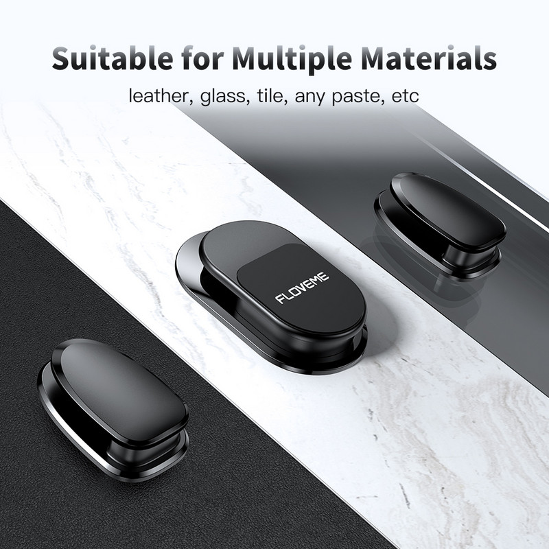 FLOVEME Mini Μαγνητική θήκη τηλεφώνου Σετ 3 τεμ. Κλιπ αυτοκινήτου USB Organizer καλώδιο αποθήκευσης Γάντζος αυτοκινήτου Θήκη αυτοκόλλητου αυτοκινήτου Αξεσουάρ τηλεφώνου