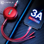 3 az 1-ben visszahúzható USB-kábel gyorstöltő 3A 2 az 1-ben adatkábel vezeték vezeték Type-C Micro iOS-hez, Samsung iPhone-hoz Huawei Xiaomi