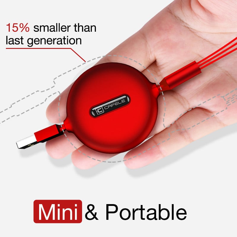 3 az 1-ben visszahúzható USB-kábel gyorstöltő 3A 2 az 1-ben adatkábel vezeték vezeték Type-C Micro iOS-hez, Samsung iPhone-hoz Huawei Xiaomi