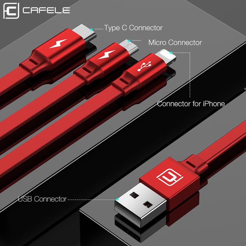 3 az 1-ben visszahúzható USB-kábel gyorstöltő 3A 2 az 1-ben adatkábel vezeték vezeték Type-C Micro iOS-hez, Samsung iPhone-hoz Huawei Xiaomi