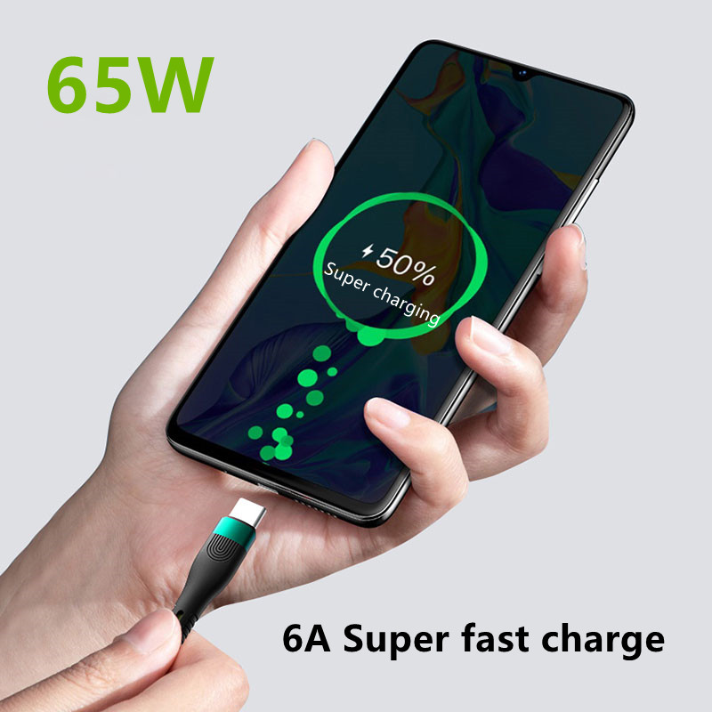 RUZSJ 100W USB C σε USB τύπου C Καλώδιο USBC PD Καλώδιο γρήγορης φόρτισης USB-C 6A Καλώδιο Type-c Για Xiaomi POCO X3 M3 Samsung Macbook iPad