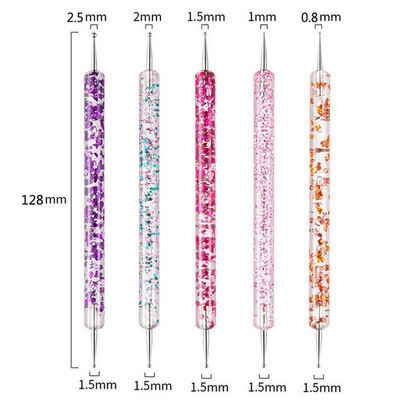 5 db Nails Art pöttyös toll akril rajz bélés kellékek ecset strassz drágakövek válogató UV gél festés manikűr kiegészítők eszközök