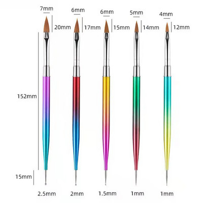 5 db Nails Art pöttyös toll akril rajz bélés kellékek ecset strassz drágakövek válogató UV gél festés manikűr kiegészítők eszközök