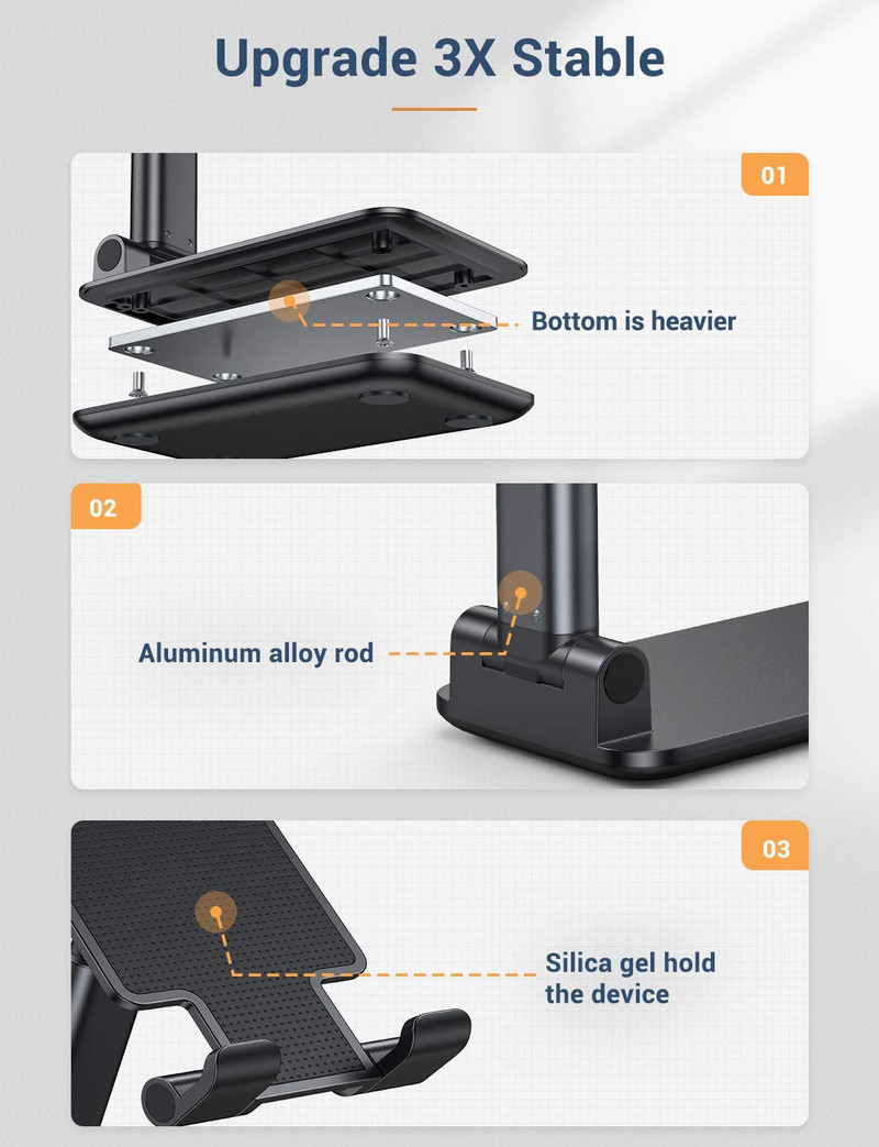 FLOVEME telefonihoidja alus iPhone 12 11 jaoks universaalne tahvelarvuti telefonihoidik xiaomi reguleeritavale tahvelarvutihoidjale iPadile