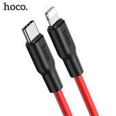 Silikónový kábel HOCO PD Type-C pre iPhone 13 12 Pro Xs Max XR Macbook 20W PD 3A s rýchlym nabíjaním a synchronizáciou dát, lakeťový kábel USB-C
