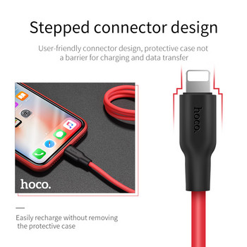 HOCO силиконов PD тип C кабел за iPhone 13 12 Pro Xs Max XR Macbook 20W PD 3A бързо зареждане, кабел за синхронизиране на данни Коляно USB C кабел