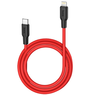 Silikónový kábel HOCO PD Type-C pre iPhone 13 12 Pro Xs Max XR Macbook 20W PD 3A s rýchlym nabíjaním a synchronizáciou dát, lakeťový kábel USB-C