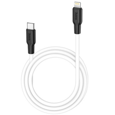 Silikónový kábel HOCO PD Type-C pre iPhone 13 12 Pro Xs Max XR Macbook 20W PD 3A s rýchlym nabíjaním a synchronizáciou dát, lakeťový kábel USB-C
